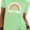Good Vibes Rainbow Printed  T-Shirt