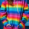 Rainbow-Colored Long Sleeve Pocket Hoodie