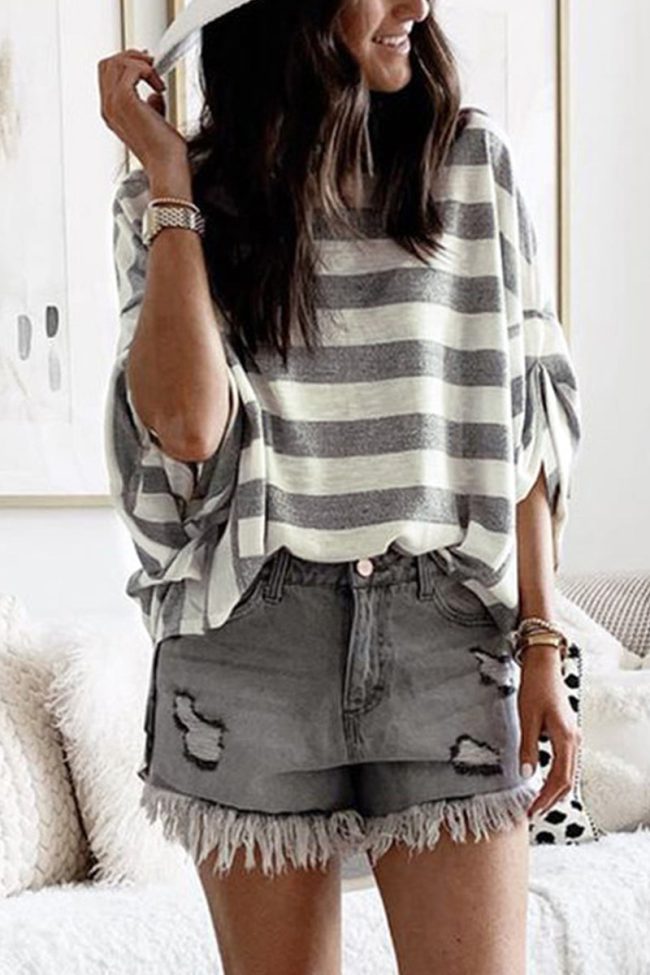 Fashion Casual Daily Striped Tops